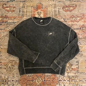 NIKE Acid Wash French Terry Crewneck Sweatshirt